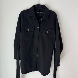 Zara women’s shirt jacket Black